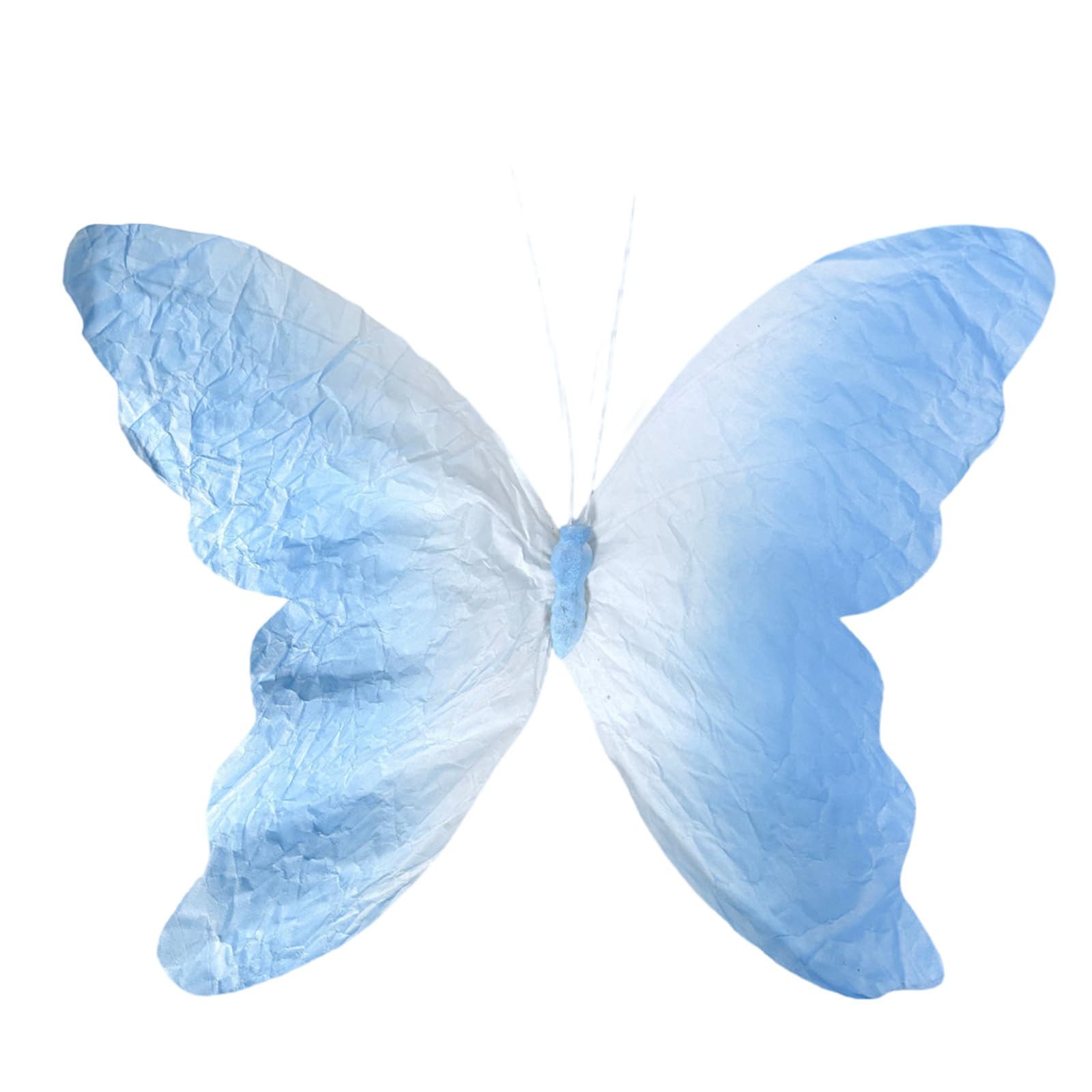 Carotoe Blue Three-Dimensional Gradient Paper Butterflies For Window Display Photography Party Decorations With Clip On Design Crinkle Paper Butterfly Decorations