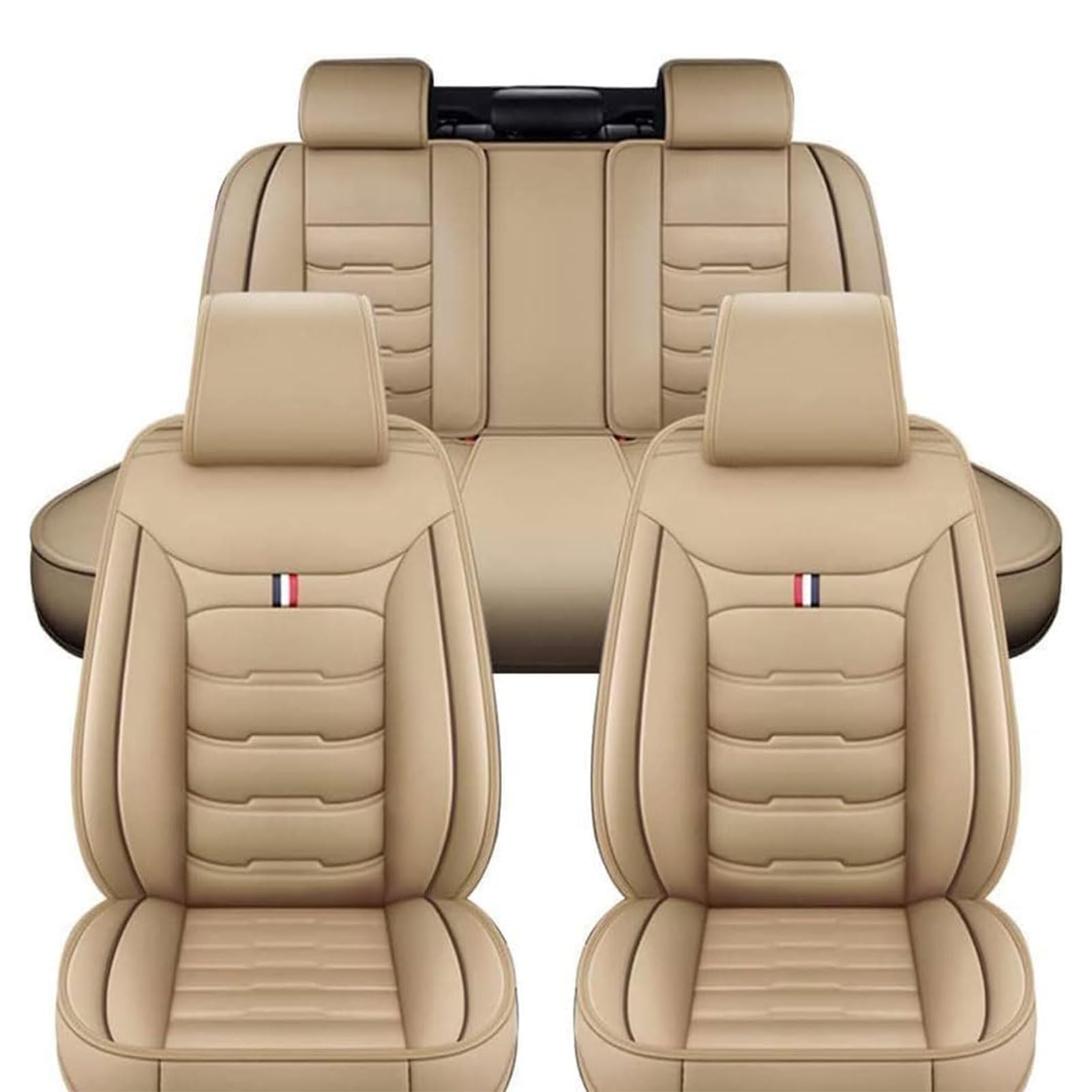 Auto Sitzbezüge Sets für BMW 3er 325i E36 316i E36 323i E36 328i E36 318is E36 320i E36 Coupe Cabrio, Autositzbezüge Vorne Hinten Sitzschoner Wasserdichter Schonbezug Zubehör,Beige/A
