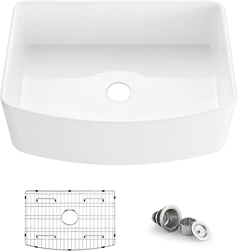 Delantal curvado puro para cocina fregadero de arcilla reclama K2-SF30C