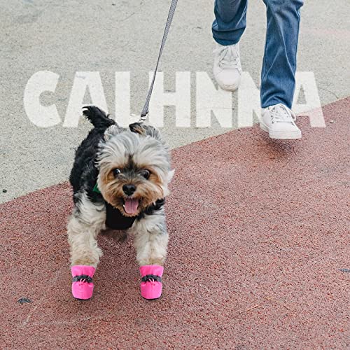 Calhnna Dog Shoes Puppy Paw Protectors Dog Shoes For Hot Pavement Dog Boots With Anti Slip Socks Cat Dog Booties For Small Medium Dogs Pink 4 #TOP1