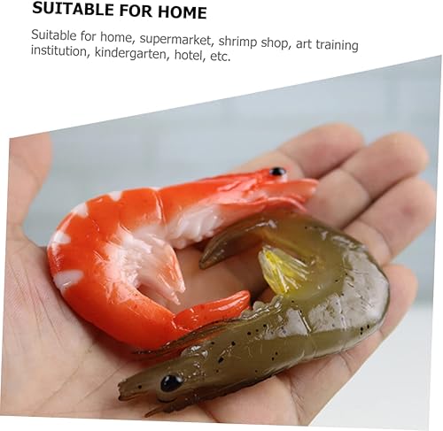 Miniatura 9 de 5 piezas de camarón artificial mini juguete Halloween accesorios mini juguetes para niños modelo de camarón falso simulación pescado carne mariscos