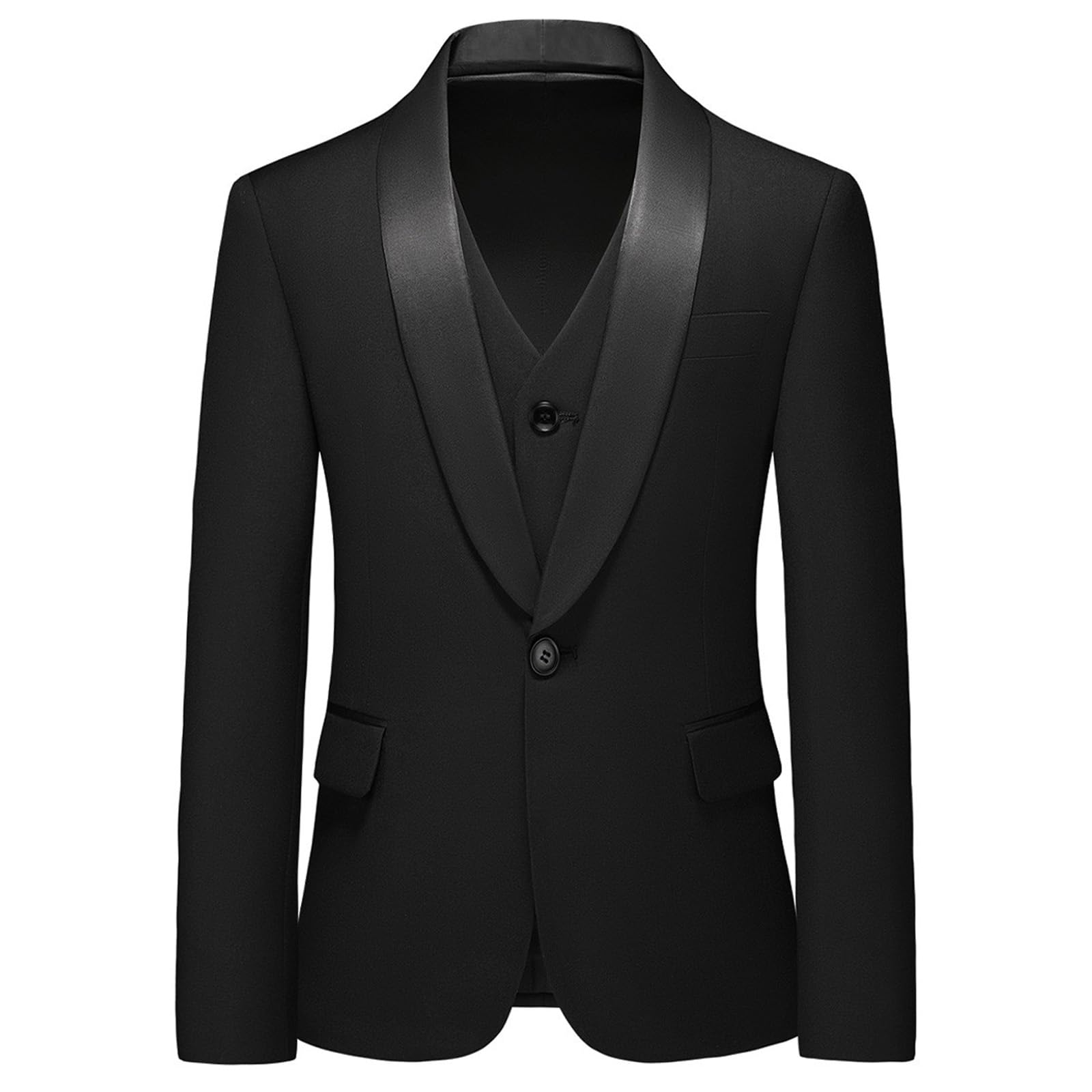KUDORO Garçon Costume 3 Pièces Classique Slim Fit Costume de Mariage Un Bouton Bal Fête Veste Pantalon Et Gilet