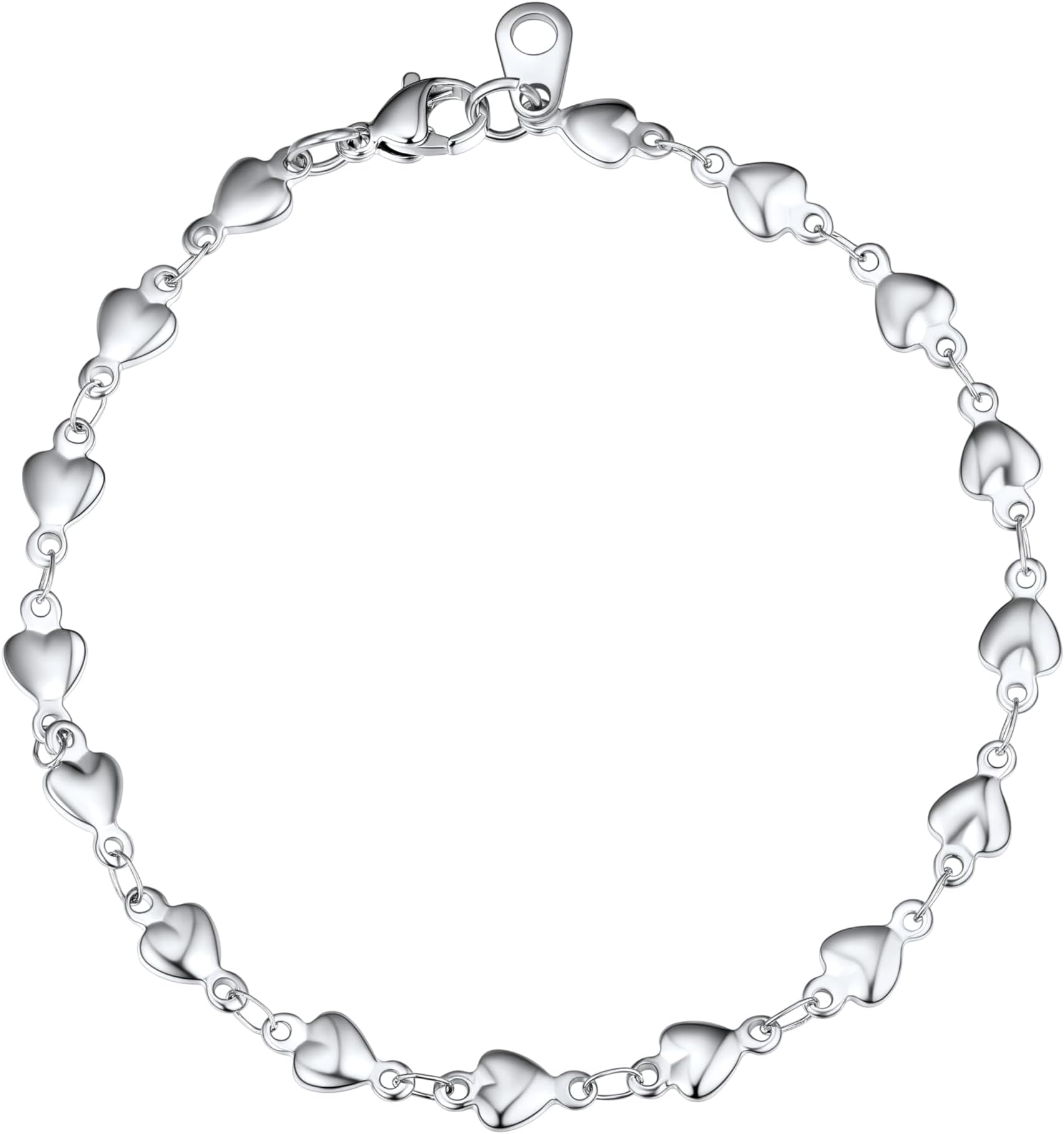 Link Chain Bracelet for Men Stainless Steel, Cuban Link/Figaro Chain/Rope Chain/Heart Bracelets, 3mm/5mm/7mm/9mmm/12mm Width, Chain Wrist Bracelet for Men Women, 8"/8.3" Length