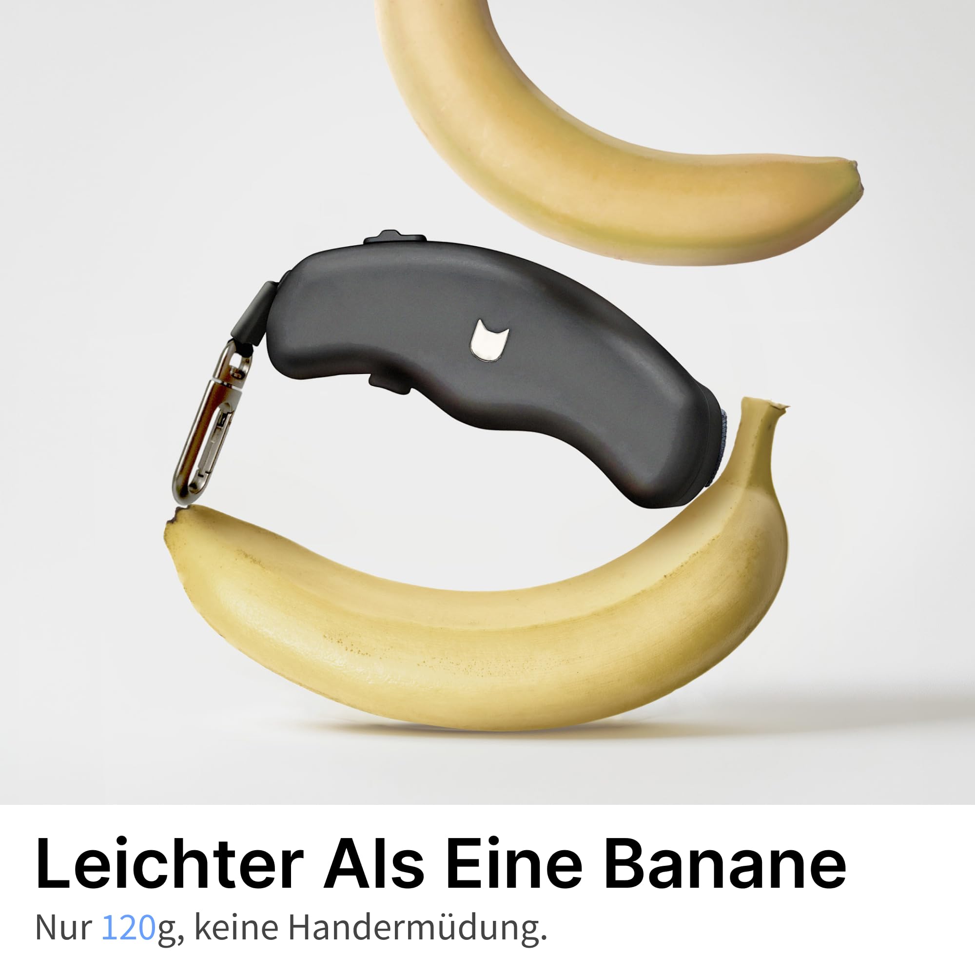 Einziehbare Hundeleine & Katzenleine für kleine Hunde und Katzen bis 15 kg, 1,7 m Rollleine mit Komfortgriff, Schnellbremse, Sicherem Schloss, 360° Verwicklungssicher (Schwarz, S)