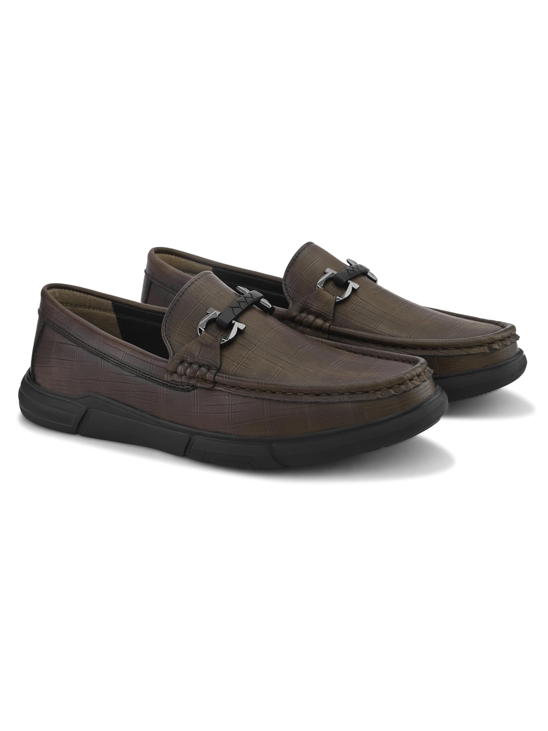 Men's Loafers Textured Shoes for Men | Slip-On Moccasins for Office & Formal Wear with Soft Cushioned Insole Stylish, Comfortable & Durable Footwear-image-23