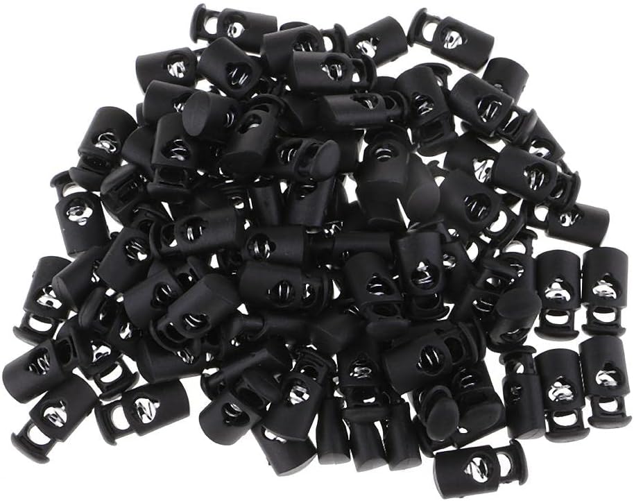 10Pieces Metal Barrel String Cord Locks Single Hole Toggle Spring Clasp Stop