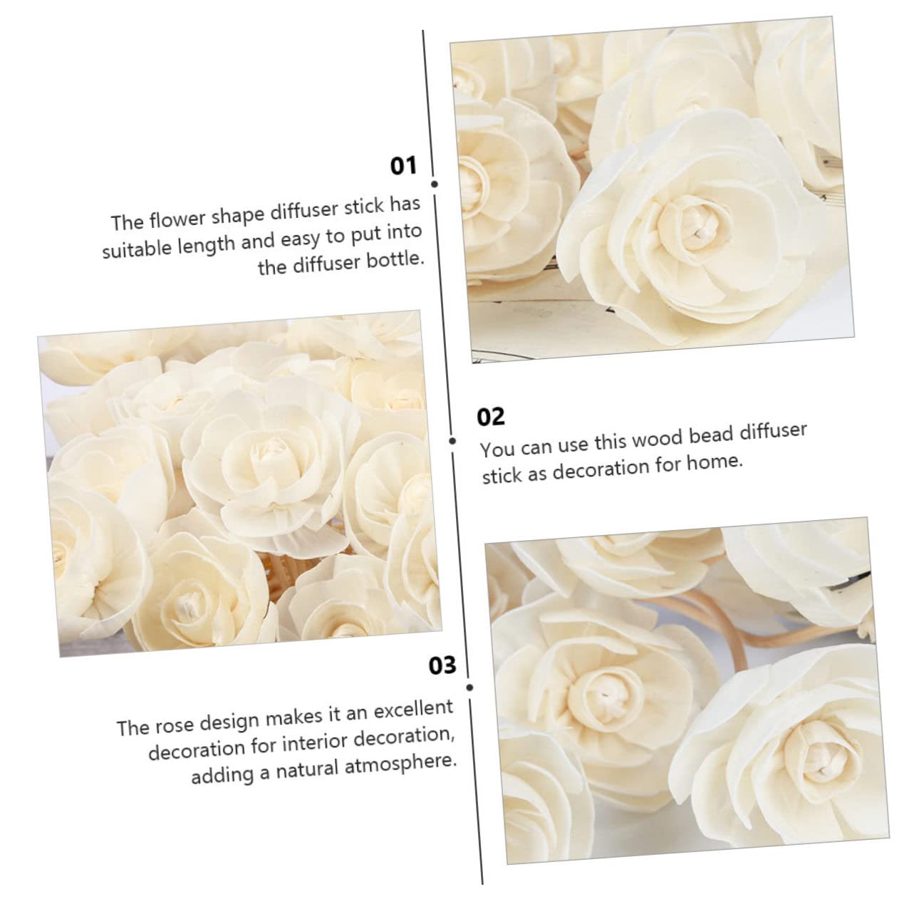 Bâtonnets Parfumés Fleur 6 Pièces en Rotin pour Diffuseur
