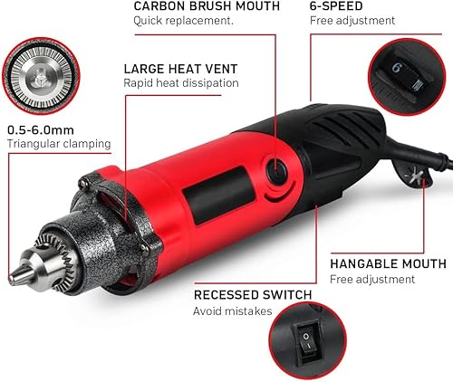 Miniatura 2 de mini amoladora 500W, mango flexible flexible eje flexible herramientas rotatorias mini taladro 8000-30000rmin