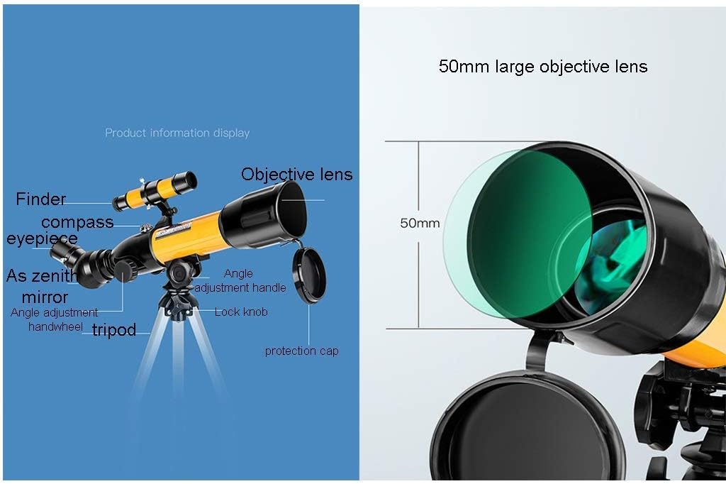 Telescope for Kids and Beginners Portable Astronomical Travel Telescope 70mm Refractor Telescope Great Astronomy Gift for Kids to Explore Moon Space (Color : Package 4) (Package 1)