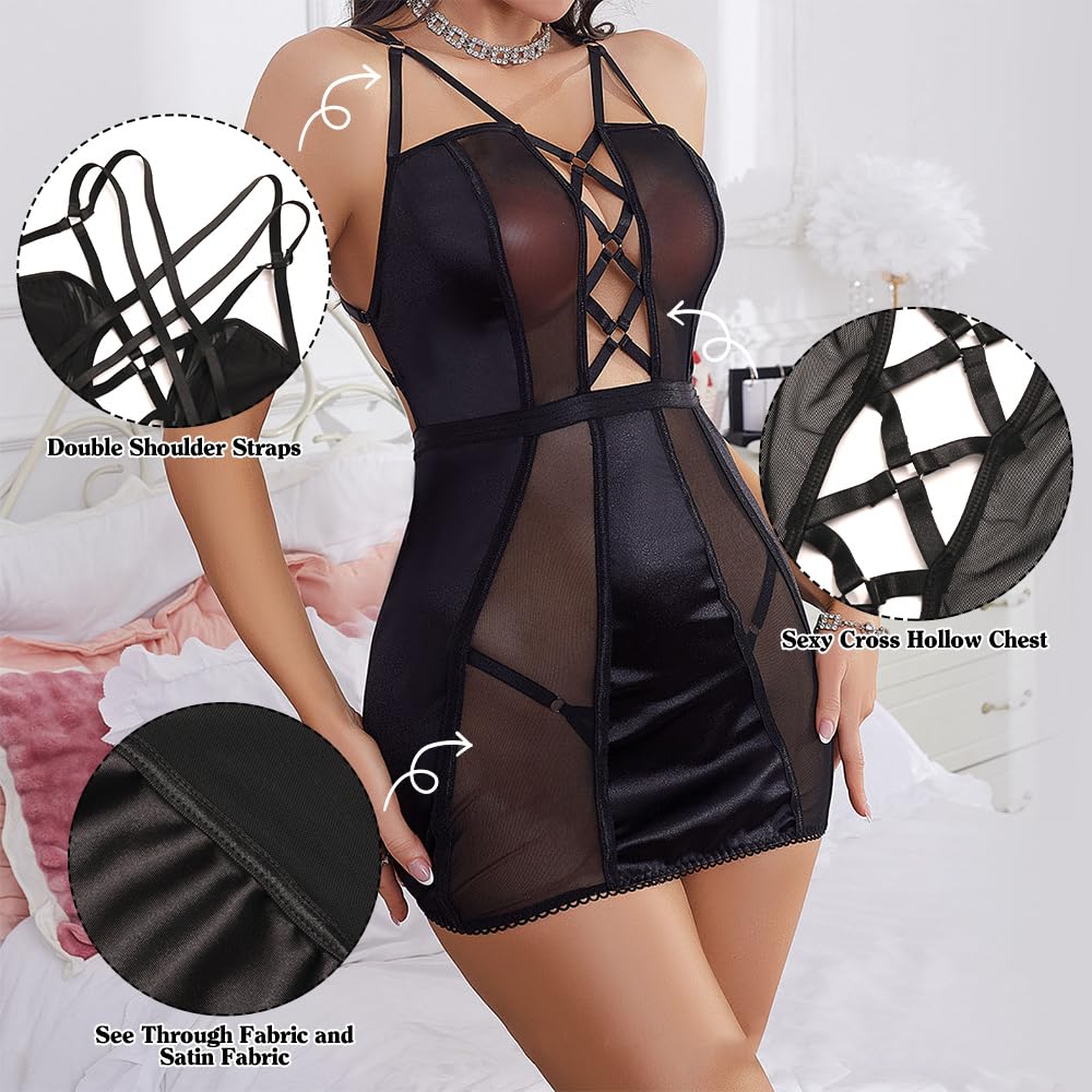 Feng Shui Kobiety seksowna obcisła Mini sukienka bez pleców głębokie dekolt w szpic body Spaghetti pasek sukienki bez rękawów bielizna dla lalki formalna impreza koktajlowa sukienka na studniówkę