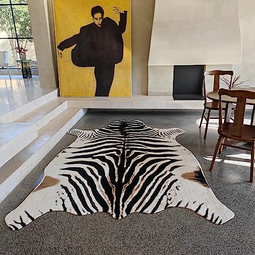 Rugoo ZEBRA PRINT RUG 1 Print Rug 6.4 Ft X 8.5 Ft Black And White Animal Print Rug Animal Printed Rug Cartoon Cute Area Rug Faux Fur Rug Animal Print Mat Carpet cover