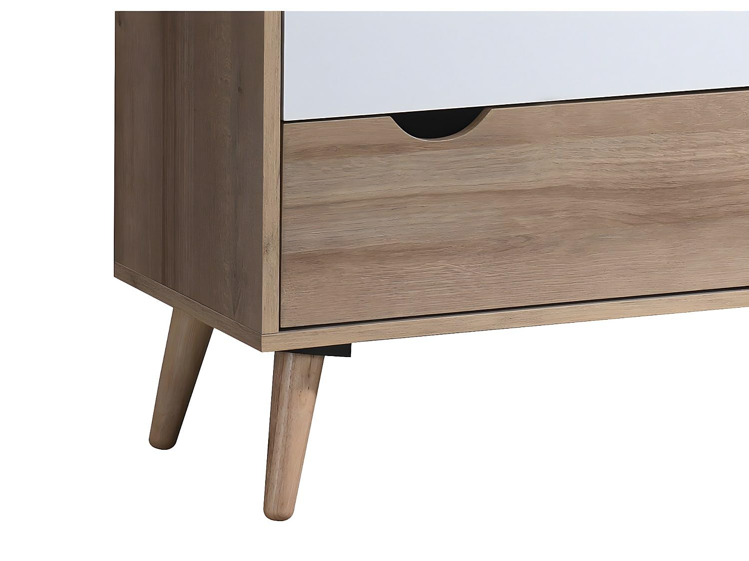 Vente-unique - Comò 6 cassetti le, Bianco e Blu marine - LURVIA