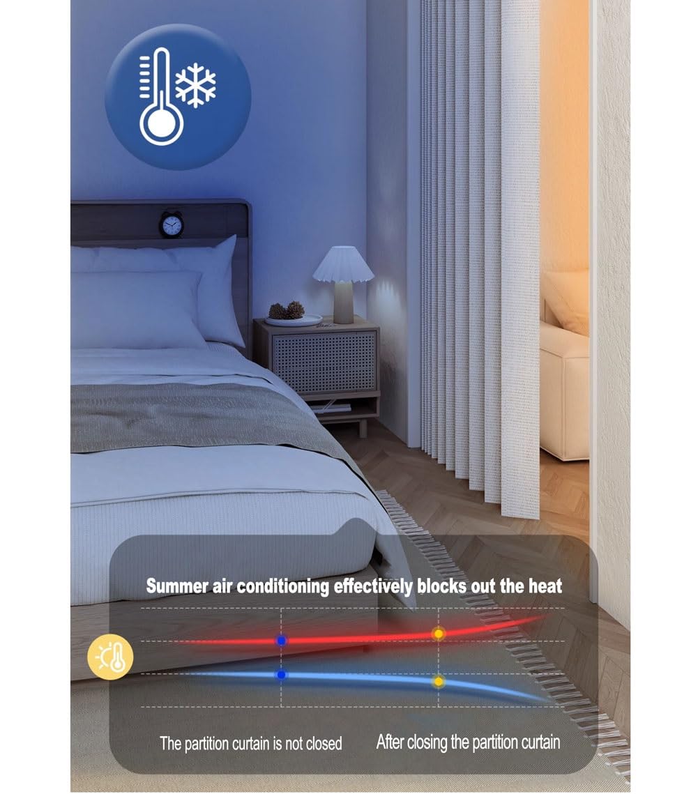 Rideaux de douche magnétiques pliables en accordéon pour chambre à coucher et salon, 120 x 180 cm, marron, solution d'intimité élégante pour salles de bains et intérieurs