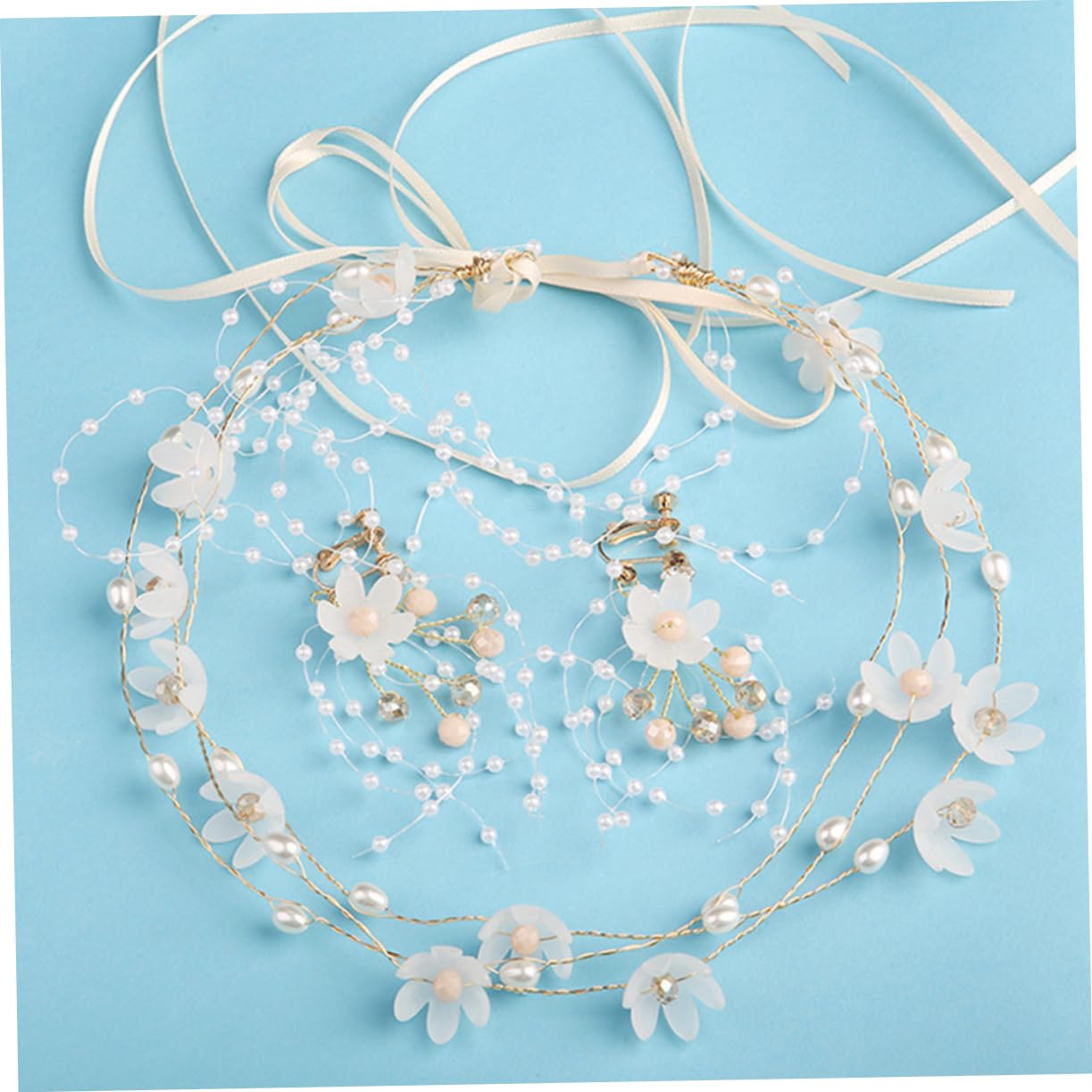 FRCOLOR 3sets Cerchietto Per Sposa Con Fiori Eleganti Accessorio Per Matrimonio e Feste Adatto Per Addio Al Nubilato e Cerimonie Comodo e Leggero Per Foto e Cosplay