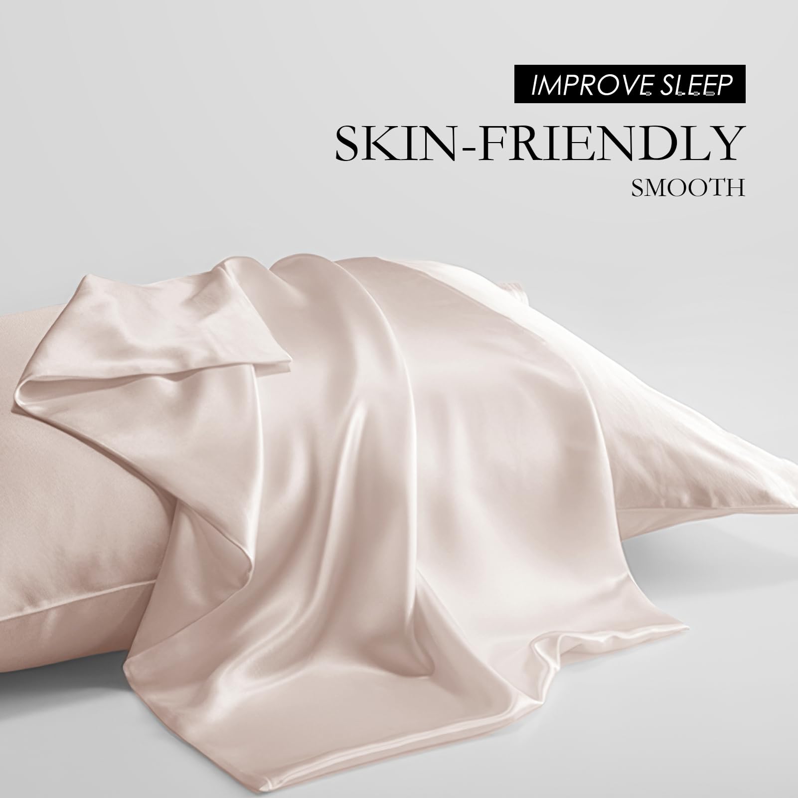 Federa Seta Cuscino 50x80cm - 22 Mamme 100% Seta Naturale Grado 6A - per Pelle e Capelli - ANTICRESPO e ANTIAGING - OEKO-TEX - Federe Cuscino Letto 1pz Rosa