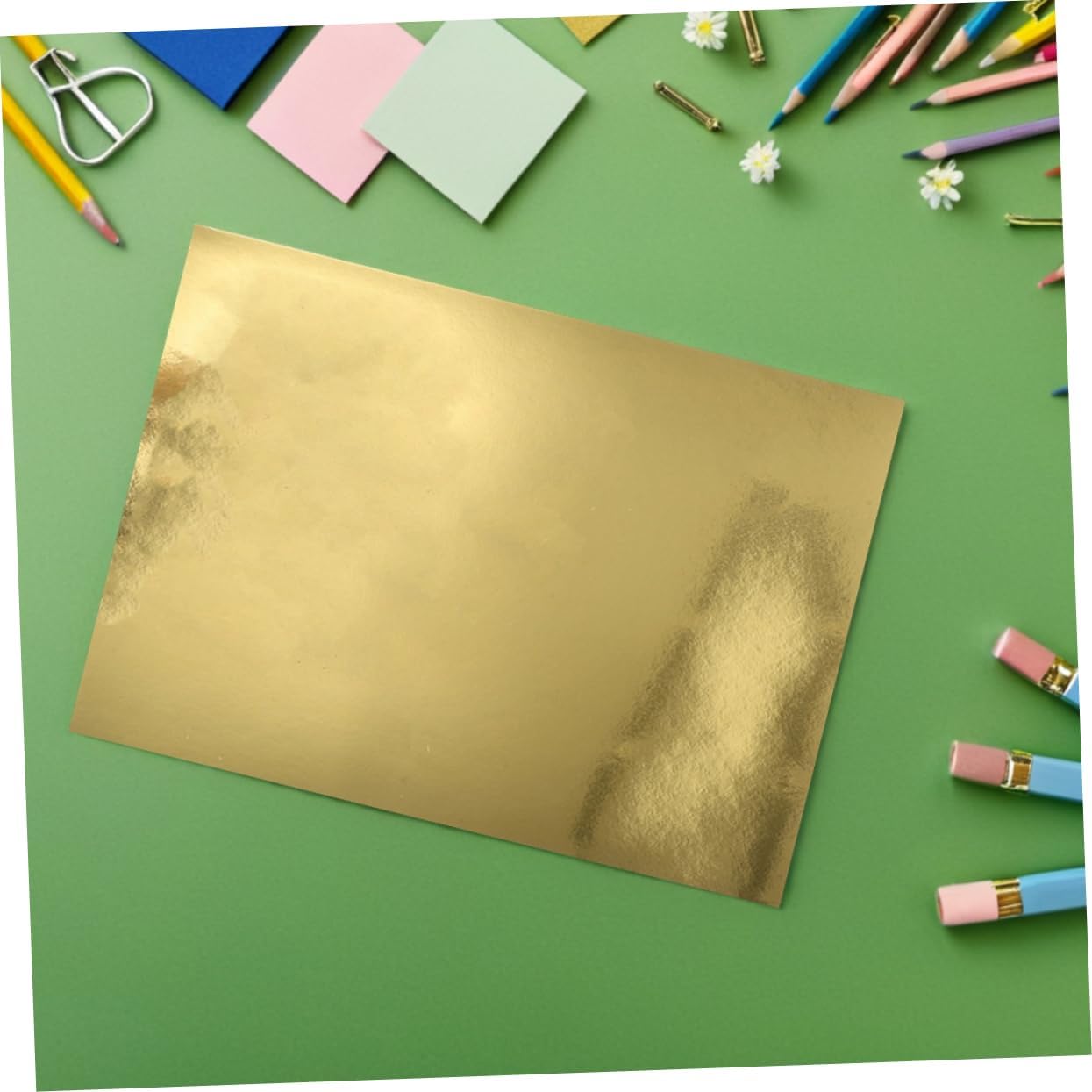60pcs Metallic Cardstock Paper Shiny Gold Foil Sheets for DIY Crafts Scrapbooking Invitations and Card Making High Smoothness Versatile Crafting Options