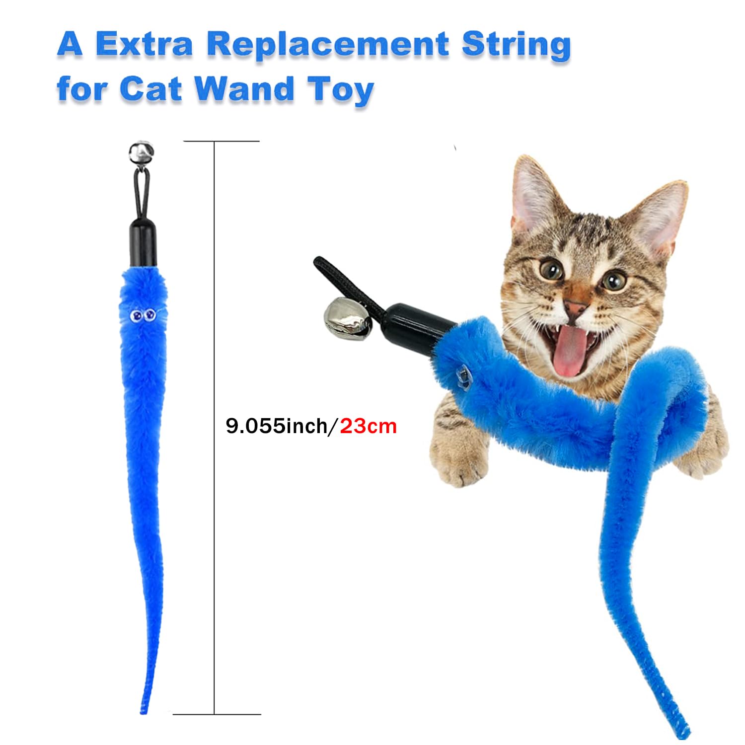 AOOTUERL Cat Wand Toy Replacement Refill, 10 PCS Refills Cat Wand Toy Replacement with Bells Cat Wand Attachments Worm - Image 2