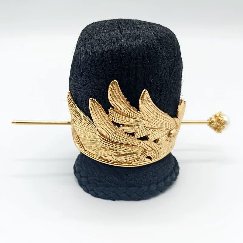 Chinese-style Hairpin Men's Alloy Hair Accessory Vintage Ponytail Crown For Women (Gold)