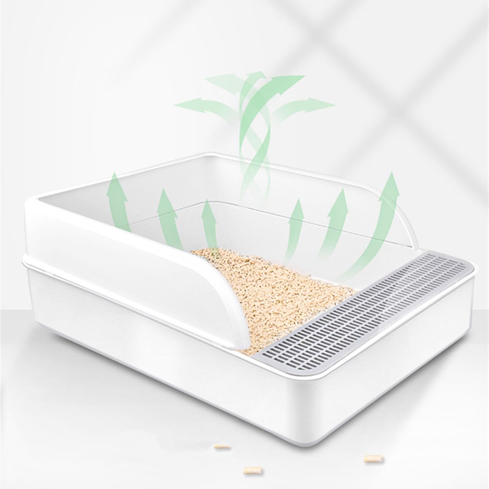 Exclusivo para Gatos y Perros Caja de Arena Grande con Lados Altos, Caja for Gatos Abierta Pala, estándar Duradera, Montaje sin Herramientas, for Varios para Interiores(L)