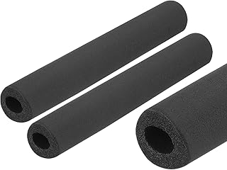 sourcing map 2 tubos de aislamiento de tuberías de 10 pulgadas, 20 mm de diámetro interior de 50 mm, tubos de espuma OD para soporte de agarre de mango, color negro