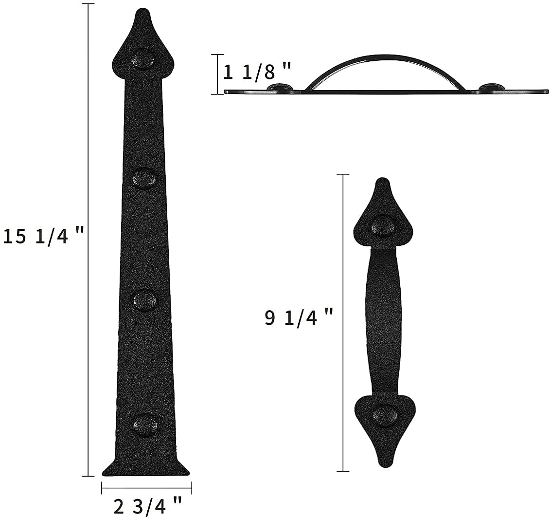 Magnetic Garage Door Decorative Hardware Faux Hinges Handles Hardware Kit, 6 Pieces Garage Door Accents, Color: Black (2pcs Handles+4pcs Hinges) — Amazon image 5