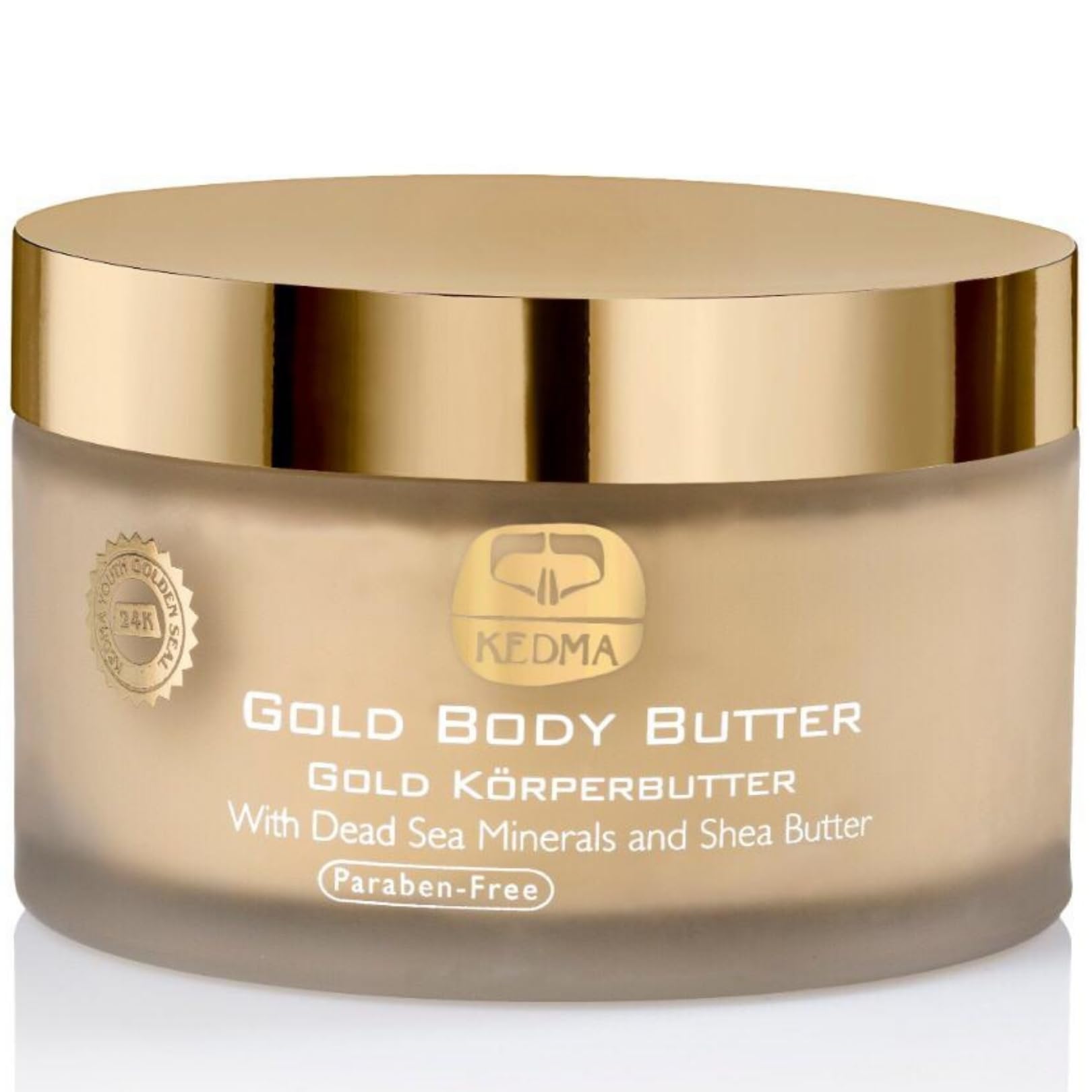 Kedma - Body Butter Gold - Beurre Corporel Nourrissant au Beurre de Karité et Minéraux de la Mer Morte - Pour Peaux Sèches et Rugueuses - 200g