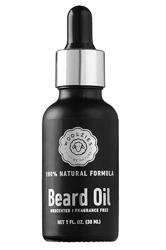 Woolzies Acondicionador de aceite para barba – Aceites de argán y jojoba orgánicos sin perfume totalmente naturales – Suaviza, suaviza y fortalece