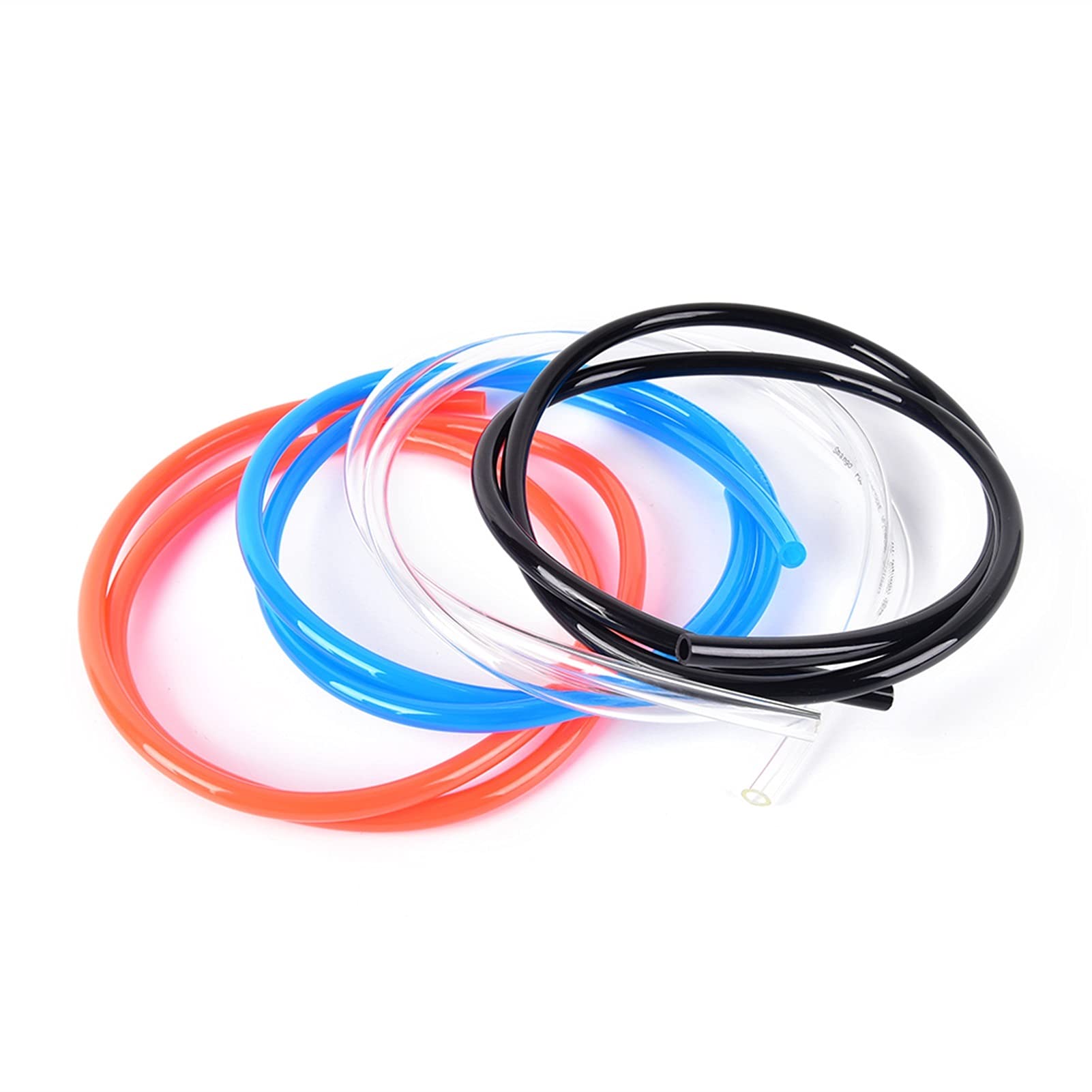 Tubo de goma de silicona flexible transparente, tubo de goma de silicona para motocicleta, manguera de agua de combustible de 5 mm de diámetro interior, 8 mm de diámetro exterior, 1 m, multicolor