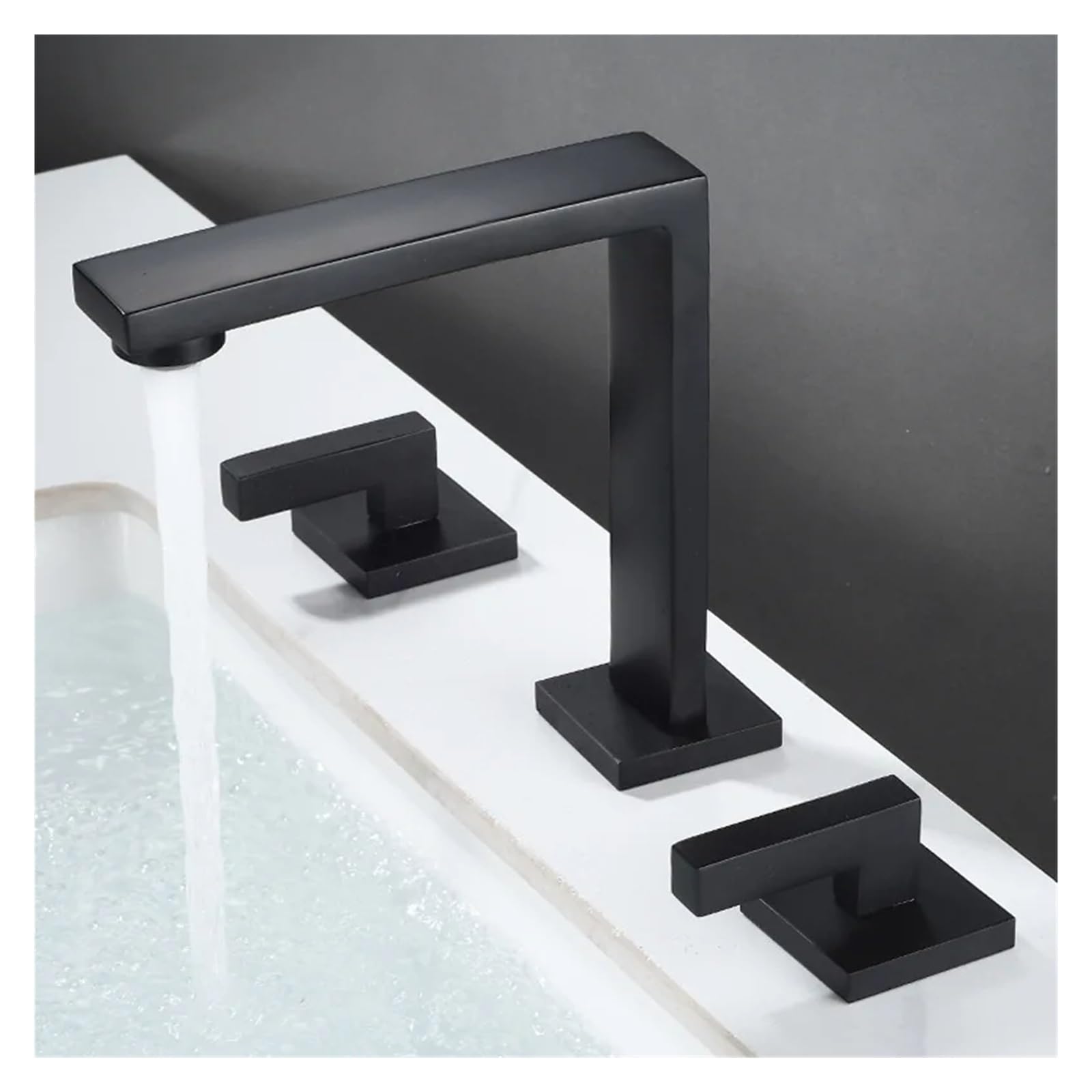 Robinet mitigeur noir lavabo haute durabilité anti-calcaire laiton