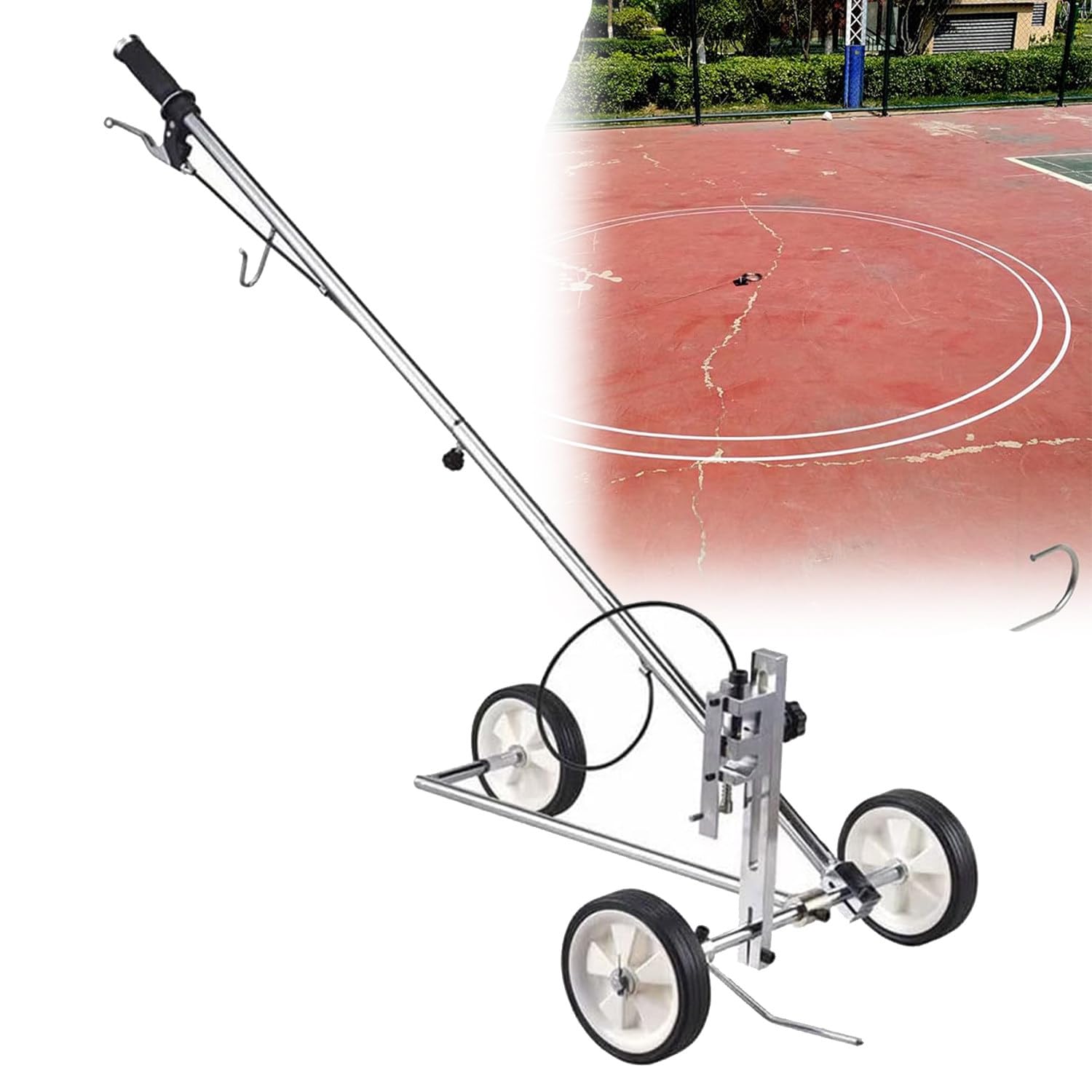 UMJIGF Basketball Court Marking Kit, Wheel Transfer Line Marking Machine, Line Marking Applicator Driveway Marker Spray Paint Traffic Lane Marking Tools for Schools, Factory