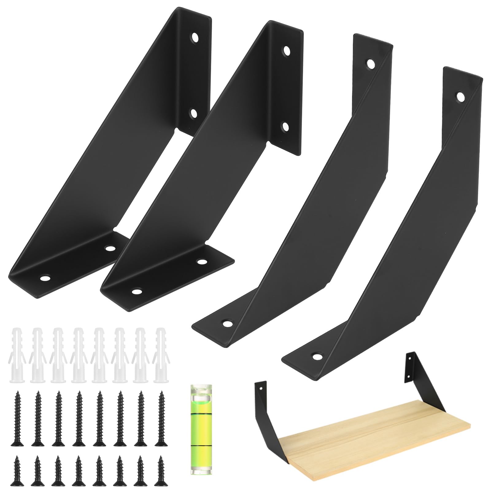 Escuadras para Estanterias Rústico, Angulos para Estanterias Retro, Escuadras Metalicas de Alta Resistencia - 15cm 4 Piezas