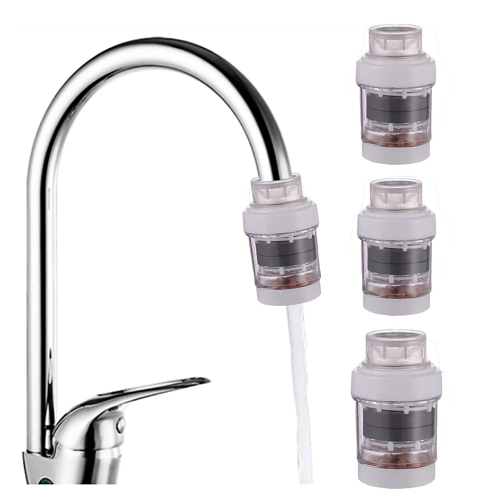 3 Pack Water Filter for Sink, Magnet Faucet Filter, Kitchen Faucet Water Filter, Activated Carbon Water Purification Filter, Faucet Mount Filters Suitable for Standard Faucet