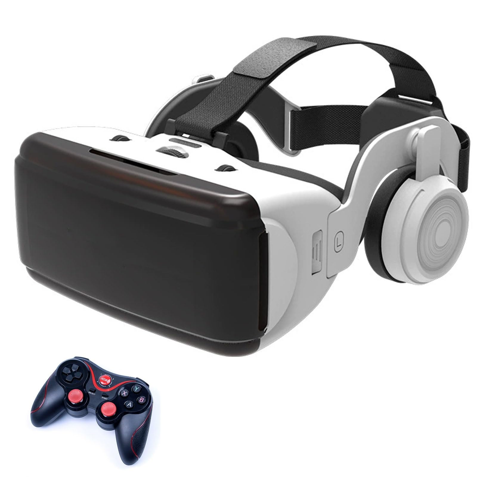 Casque VR, Casque Réalité 3D Virtuelle, Lunettes de Réalité Virtuelle 3D, Casque de Réalité Virtuelle pour Jeux et Films,Casque VR Compatible avec Android & iOS Phone de 4,7 à 7,2 Pouces(E)