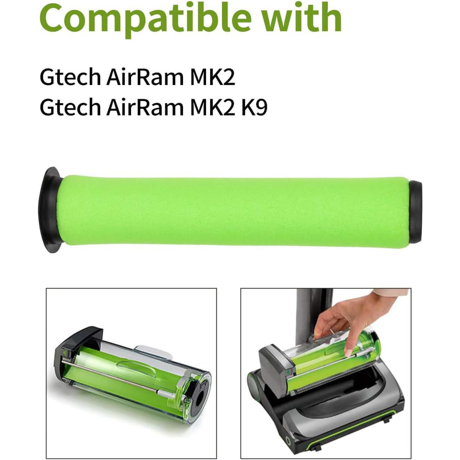 WASCHBARE FILTER FÜR GTECH AirRam MK2 System K9 Multi Air Ram Vakuum