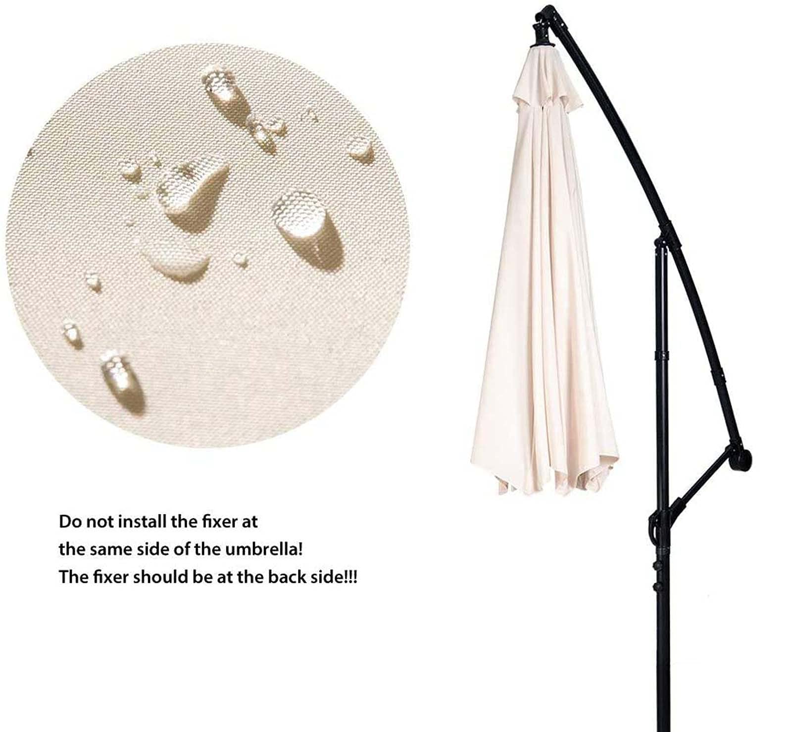 QYYZTQY Parasol ogrodowy, parasol ogrodowy/10FT na wsporniku, wiszący na zewnątrz baldachim przeciwsłoneczny z korbką do ogrodowego basenu przydomowego, biały