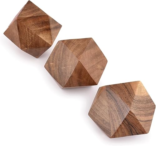 Miniatura 3 de NIRMAN Bola de madera decorativa de madera de acacia para centro de mesa o uso individual, ideal para uso en la sala, comedor, mesa de café, centro