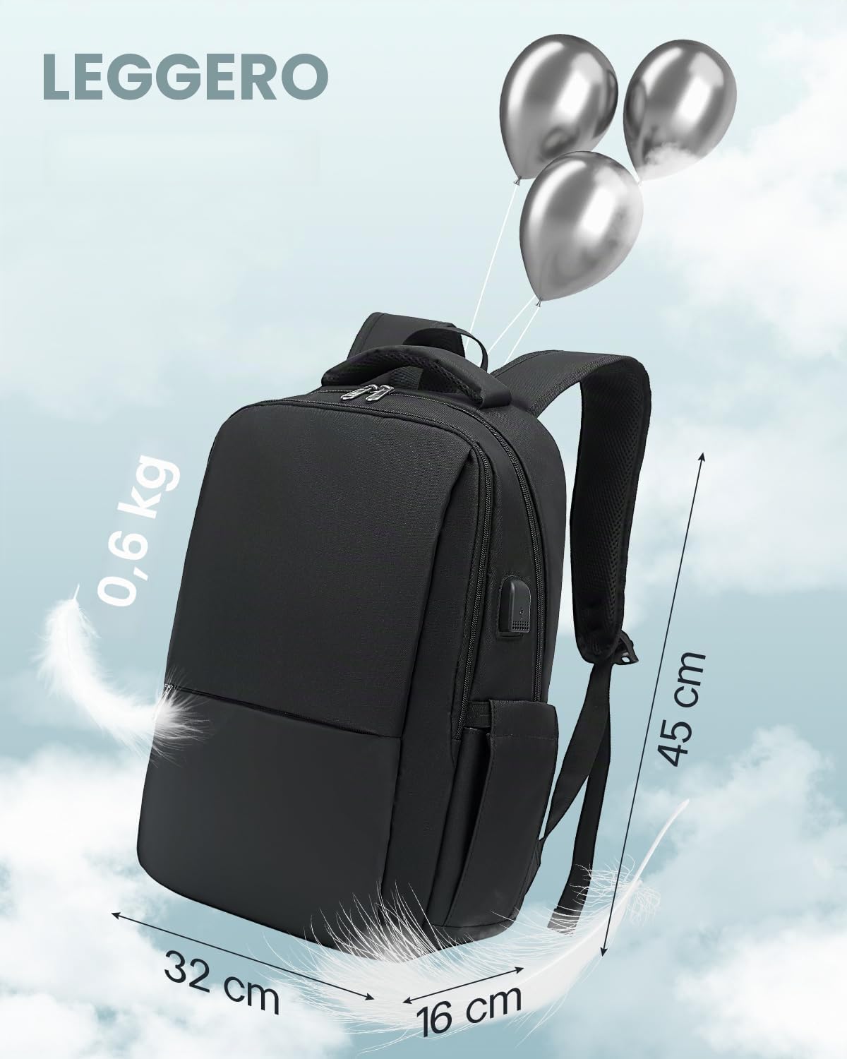 Besttravel Zaino Porta PC 15.6 Pollici Impermeabile Antifurto per Laptop Uomo Scuola Lavoro Viaggio