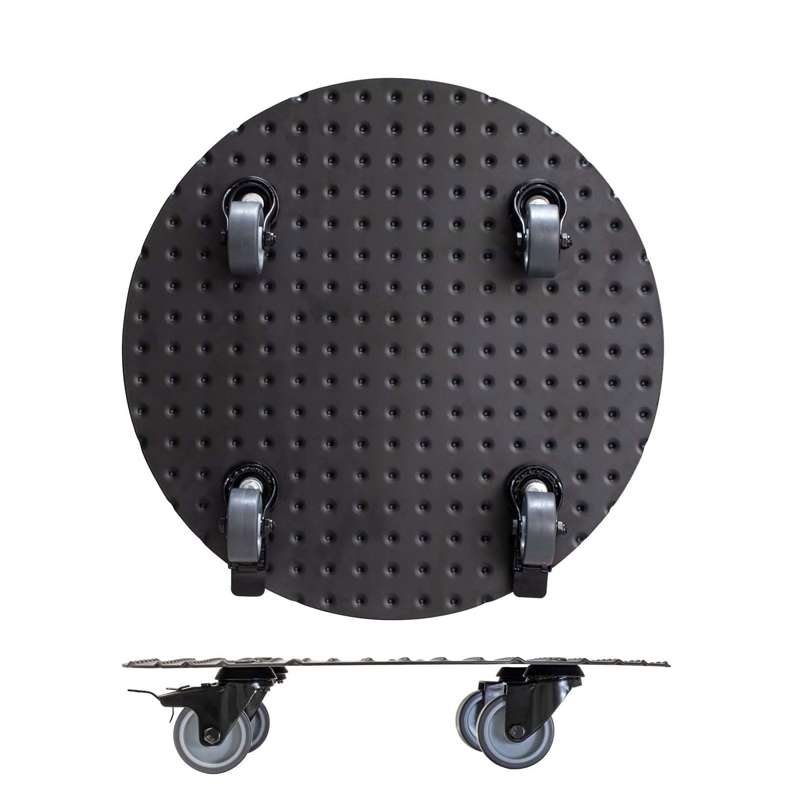 WAGNER Support à roulettes pour pot de fleur ALASKA BLACK Ø 38 x 7,5 cm I intérieur + extérieur I Roule pot en aluminum revêtu I 2 freins I Capacité de charge 150 kg I Made in Germany - 20700601