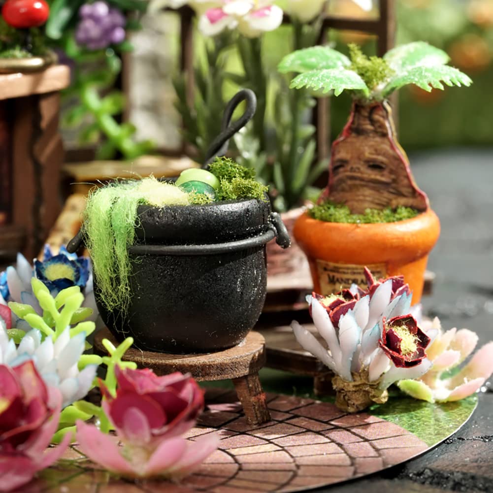 TOPBSFARNY 3D stereoscopische miniatuur poppenhuis kit doe-het-zelf speelgoed monteren model houten meubels voor Valentijnsdag creatieve geschenken (The Magic Shop