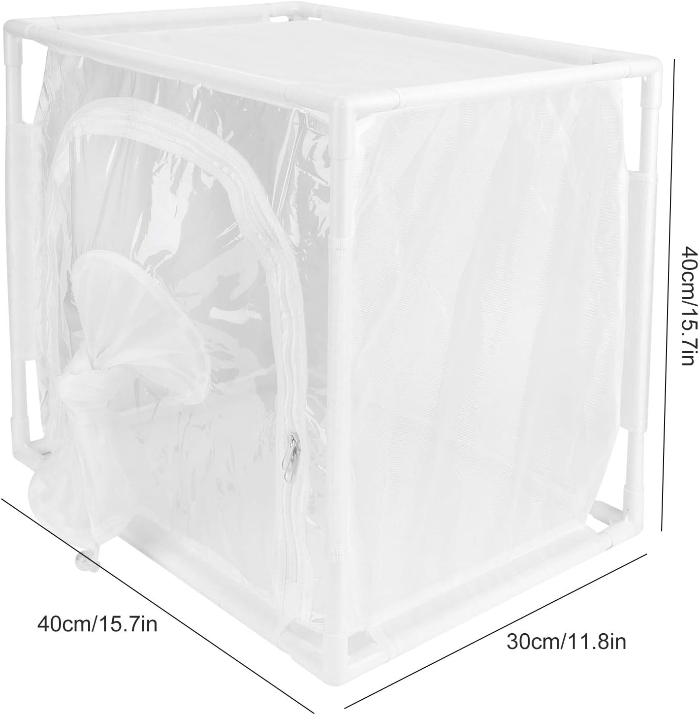 Focket Mesh Hunt, Butterfly Habitat Greenhouse Guard 40x30x40cm with PVC Pipe Mesh Structure for Small Observation