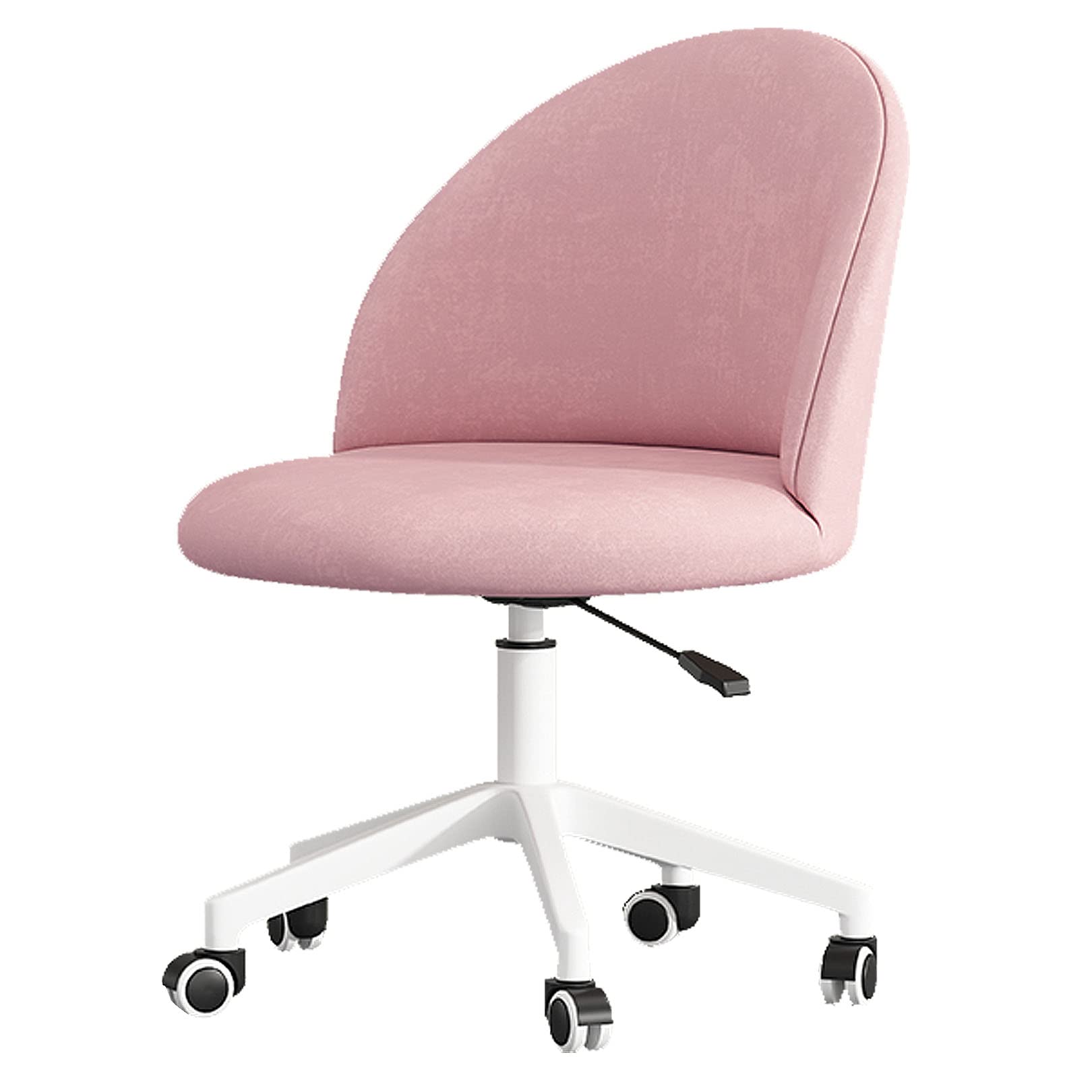 Chaise de bureau pivotante velours siège étude fille tabouret blanc