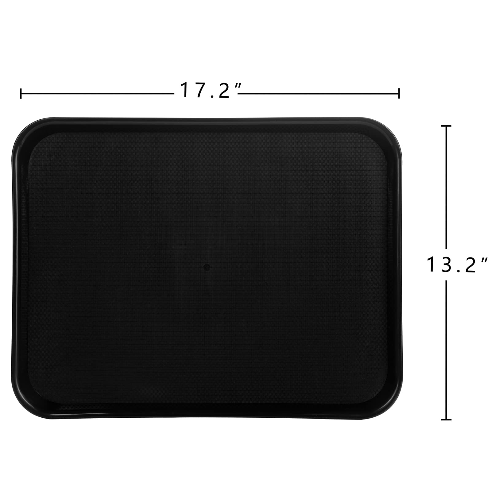 Aebeky Bandejas de plástico para cafetería, bandejas de comida rápida, 13 x 17 pulgadas, juego de 6 (Negro)