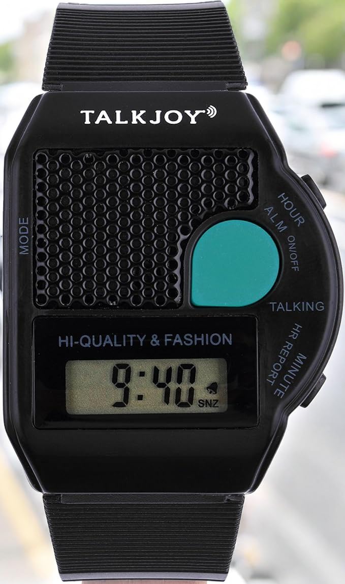 Orologio da polso parlante con funzione vocale, display digitale LCL, indicazione dell’ora, cronometro, sveglia, ideale per persone anziane e non vedenti (versione in lingua italiana non garantita)