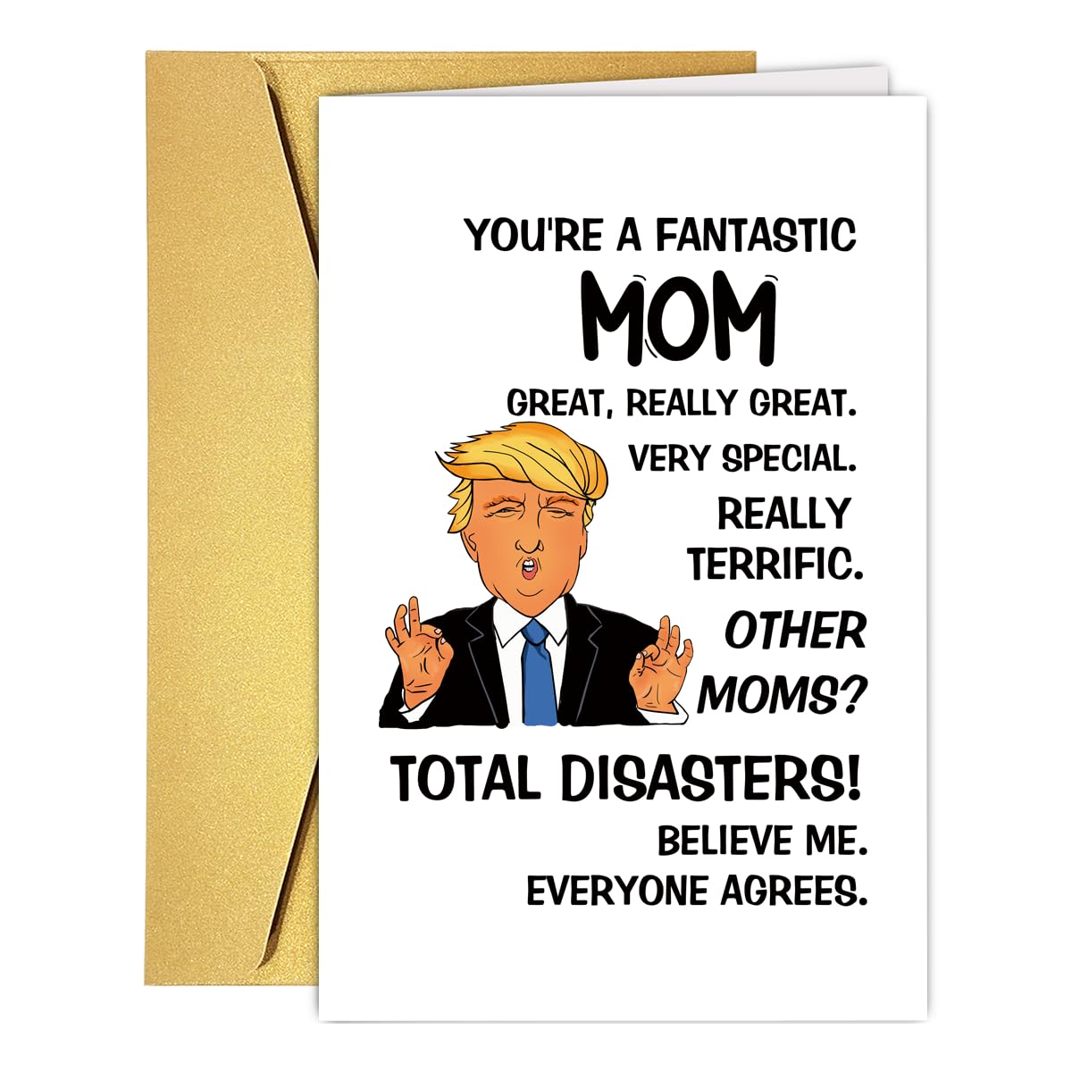 UUEFKTNHumorous Birthday Card for Mom Wife Grandma, Funny Mom Birthday Card Gift from Son Daughter Kids Husband, Humor Mother's Day Gift From Son Daughter, Happy Bday Mommy