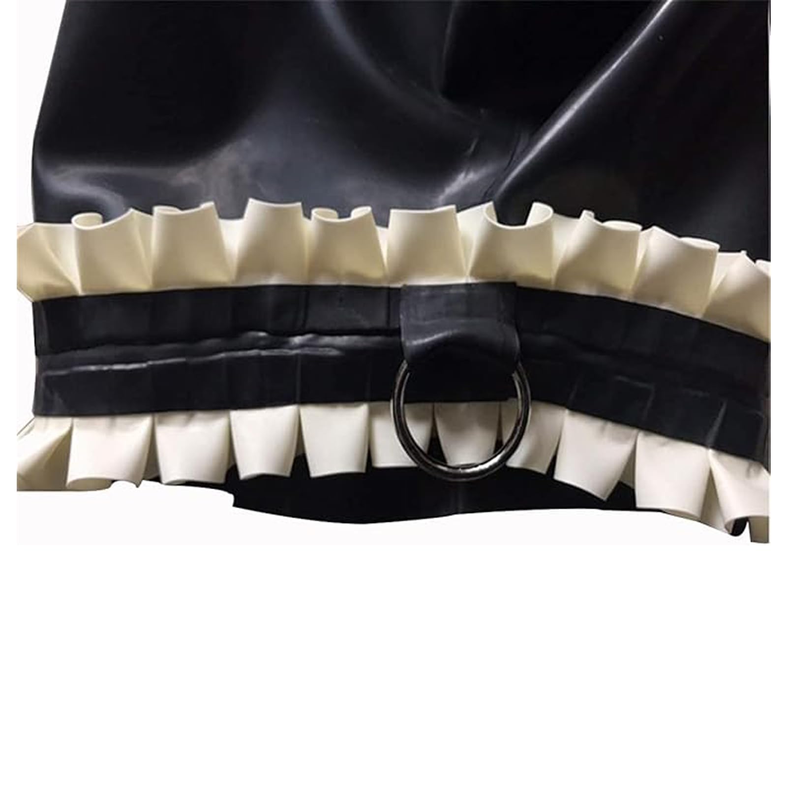 MFMYEE Masque en latex bondage avec tresses papillon, masque pour jeux de rôle SM, coiffe pour Halloween. (M)