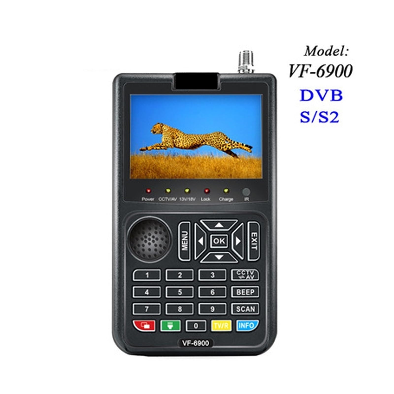 Cercatore satellitare, Rilevatore di segnale digitale Satlink Schermo LCD Ricevitore DVB for misuratore satellitare QPSK Messa in servizio antenna terra(VF-6900)