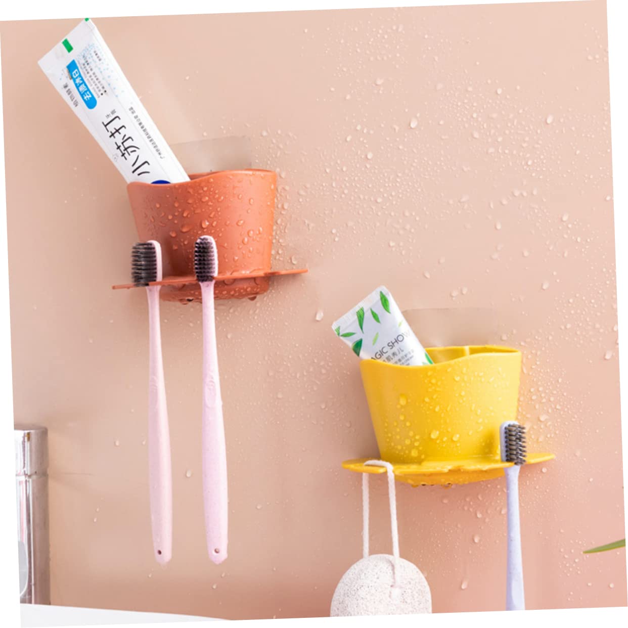 MAGICLULU 9 Piezas Cepillo De Porta Cepillos De De Pared Soporte De Almacenamiento De Baño Soporte para Pasta De Sin Puñetazos Estante