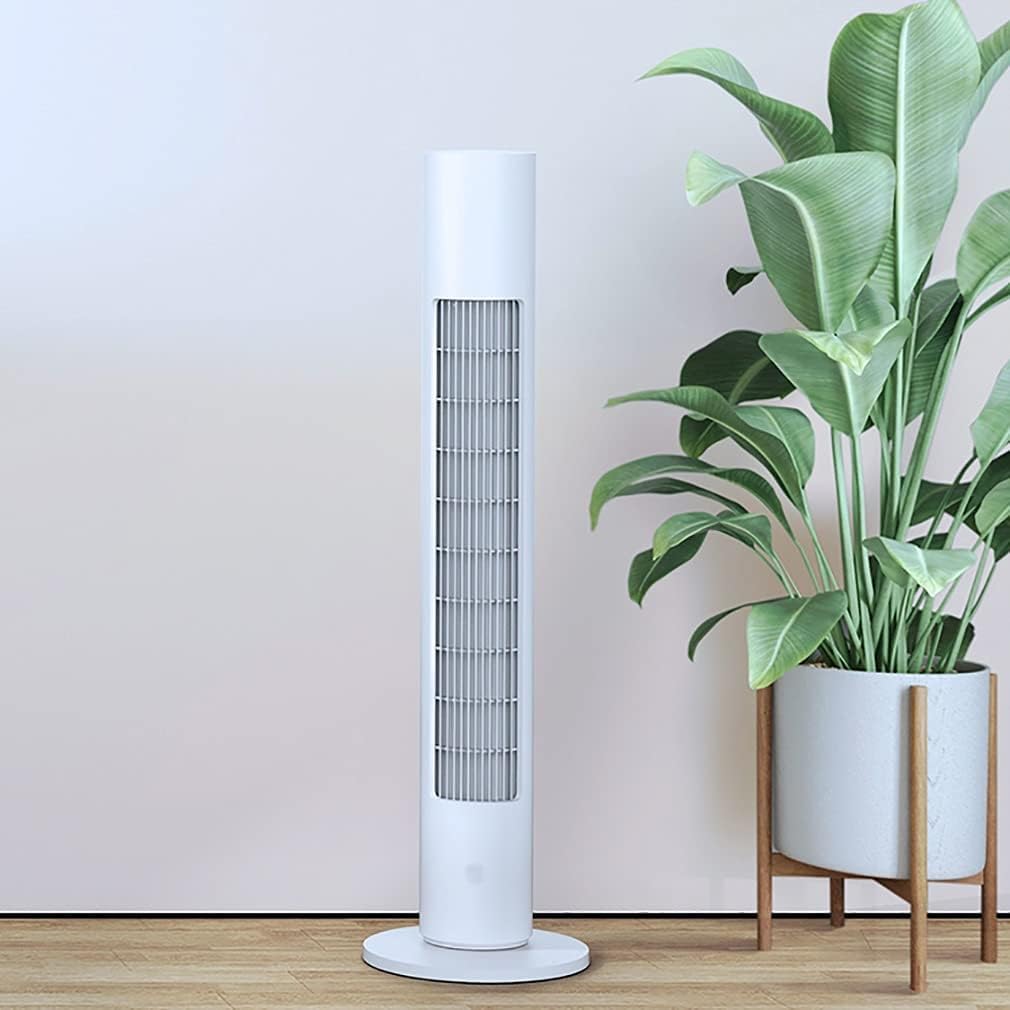 Ventilatore a torre oscillante a 9 velocità con purificatore d'aria, ventola di raffreddamento intelligente per casa e ufficio, timer di 8 ore, design silenzioso senza lama, ideale per camere da letto