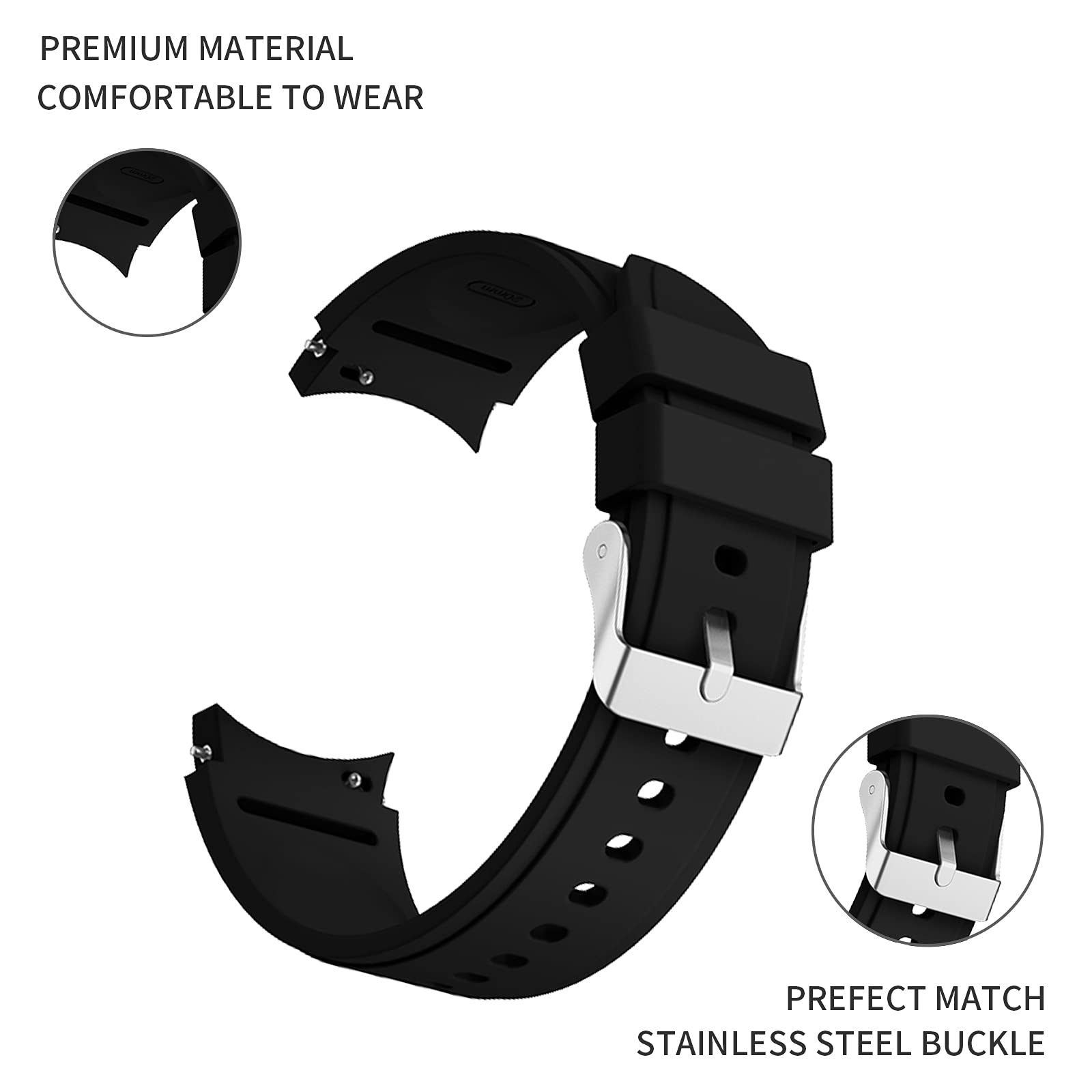FunBand Compatible with Galaxy Watch5 40mm 44mm/Galaxy Watch5 Pro 45mm Galaxy Watch 4 40mm 44mm,20mm Printed Soft Silicone Classic Bracelet Replacement Band fit for Watch 4 Classic 42mm 46mm 10 Pack - Image 2
