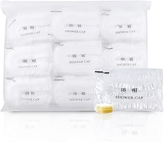 Maltose Disposable Shower Caps 100Pcs - Individually Wrapped 19.8" Large Thicker Plastic Shower Caps Waterproof Shower Hair Caps for Women Spa Home Hotel Hair Salon Portable Travel (Clear)